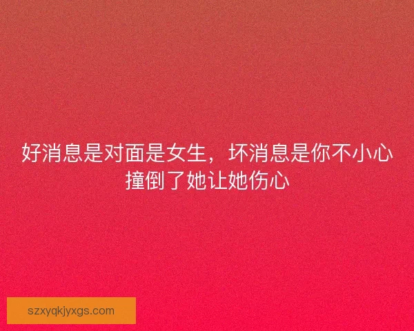 好消息是对面是女生，坏消息是你不小心撞倒了她让她伤心