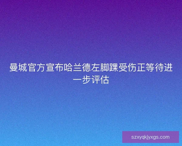 曼城官方宣布哈兰德左脚踝受伤正等待进一步评估