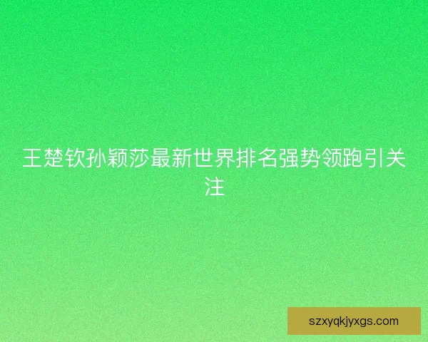 王楚钦孙颖莎最新世界排名强势领跑引关注
